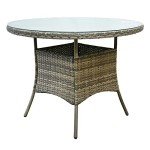 5-Piece Grey Rattan Patio Dining Set