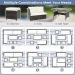 9-Seater Rattan Patio Sofa Set with Cushions