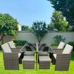 8-Seater Rattan Garden Furniture Set with Sofa