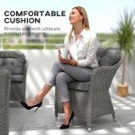 Light Grey 6-Seater Rattan Dining Set