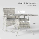 Trumbeak 4-Seater Grey Rattan Dining Set