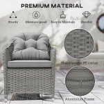 Light Grey 6-Seater Rattan Dining Set