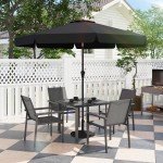 Grey Garden Dining Set with Table and Chairs