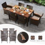 Modern 7-Piece Rattan Patio Dining Set