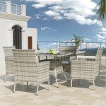 Trumbeak 4-Seater Grey Rattan Dining Set