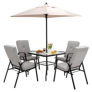 6-Piece Outdoor Patio Dining Set with Umbrella