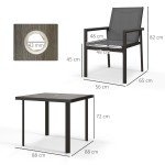 Grey Garden Dining Set with Table and Chairs