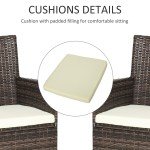 Brown Rattan Outdoor Dining Chair Set - 2 Pieces