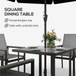 Grey Garden Dining Set with Table and Chairs