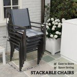 7 Piece Outdoor Dining Set with Stackable Chairs