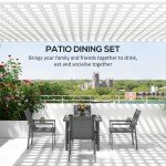 Grey Garden Dining Set with Table and Chairs