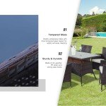 Rattan Garden Dining Set with Rectangular Table and Chairs