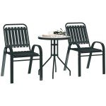 Grey Stackable 3-Piece Patio Bistro Set