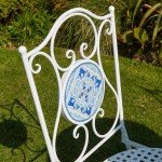 Blue and White Mosaic Bistro Set for Outdoors