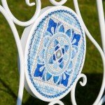 Blue and White Mosaic Bistro Set for Outdoors