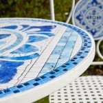 Stylish Blue and White Mosaic Bistro Table