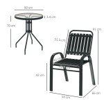 Grey Stackable 3-Piece Patio Bistro Set