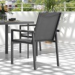 Grey Garden Dining Set with Table and Chairs