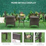 Brown Rattan Bistro Set for Patio or Garden