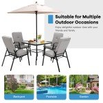 6-Piece Outdoor Patio Dining Set with Umbrella