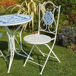 Blue and White Mosaic Bistro Set for Outdoors