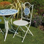 Blue and White Mosaic Bistro Set for Outdoors