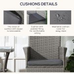 Light Grey Rattan Bistro Set for Outdoor Spaces