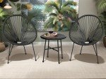 XEO HOME Rattan Bistro Egg Chair Set for Outdoors