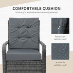 3-Piece Rattan Bistro Garden Furniture Set