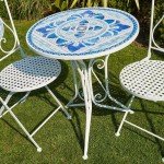 Blue and White Mosaic Bistro Set for Outdoors