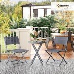 Stylish 3-Piece Outdoor Bistro Set in Grey