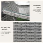 Light Grey Rattan Bistro Set for Outdoor Spaces