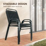 Grey Stackable 3-Piece Patio Bistro Set
