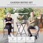 Stylish 3-Piece Outdoor Bistro Set in Grey