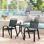 Grey Stackable 3-Piece Patio Bistro Set