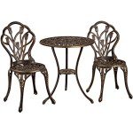 3-Piece Outdoor Bistro Set with Round Table