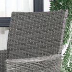 Light Grey Rattan Bistro Set for Outdoor Spaces