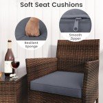3-Piece Outdoor Bistro Set with Cushions