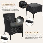 3-Piece Rattan Outdoor Patio Furniture Set