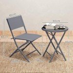 Stylish 3-Piece Outdoor Bistro Set in Grey
