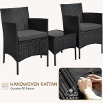3-Piece Rattan Outdoor Patio Furniture Set