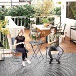 Stylish 3-Piece Outdoor Bistro Set in Grey