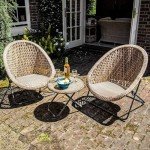 Faux Rattan Bistro Set - Multiple Colors Available