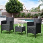 3-Piece Rattan Outdoor Patio Furniture Set