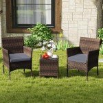 3-Piece Outdoor Bistro Set with Cushions