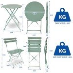 SUNMER Mint Folding Bistro Set for Gardens