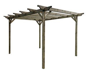 Rustic Brown Wooden Pergola Kit with Rafters