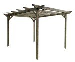 Rustic Brown Wooden Pergola Kit with Rafters