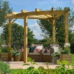 Wooden Corner Pergola Garden Plant Frame 9' x 9