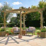 Wooden Corner Pergola Garden Plant Frame 9' x 9